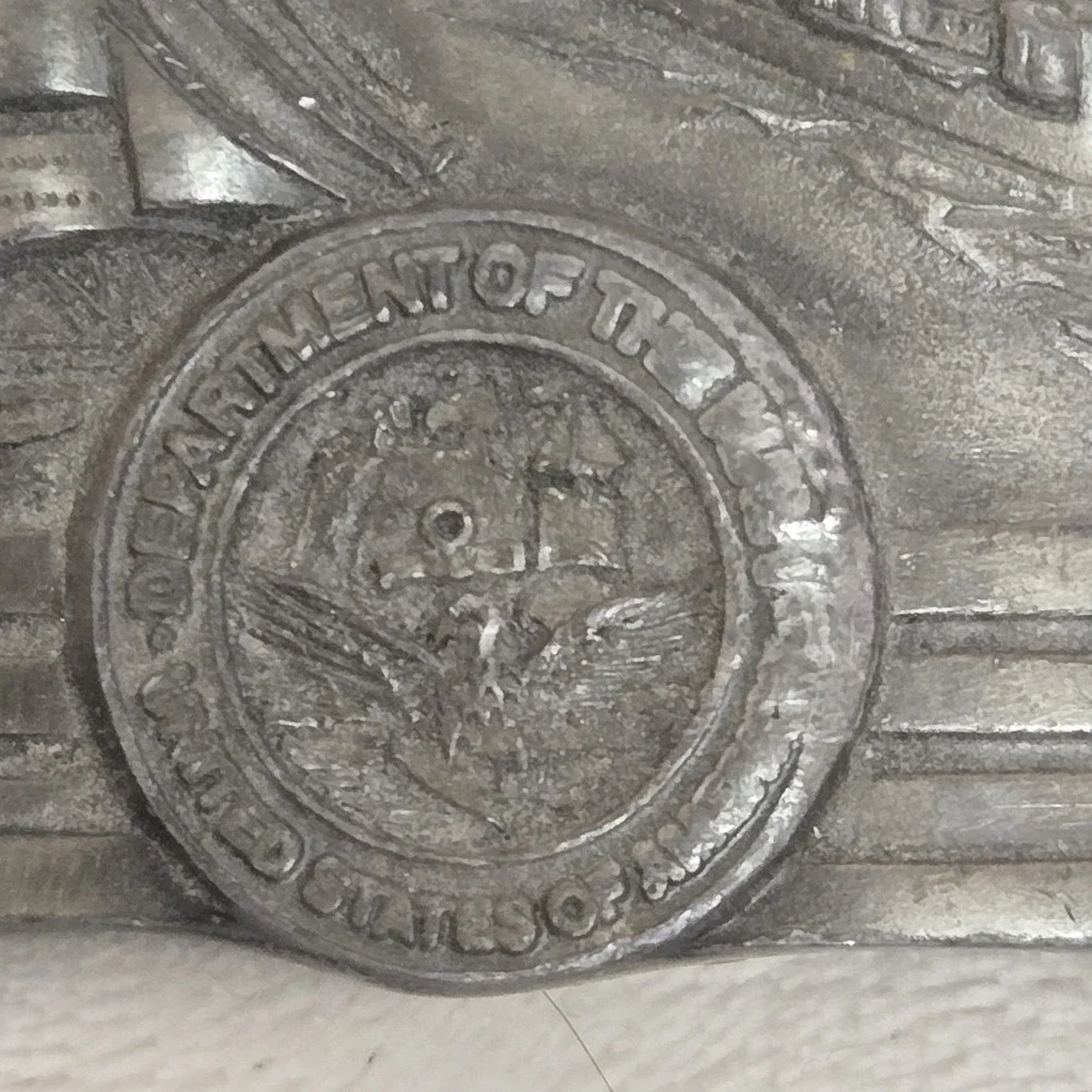Buckles of America US Navy Pewter Belt Buckle Masterpiece Collection VINTAGE